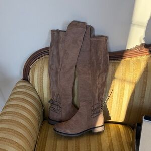 Pierre Dumas Tan Over the Knee Boots